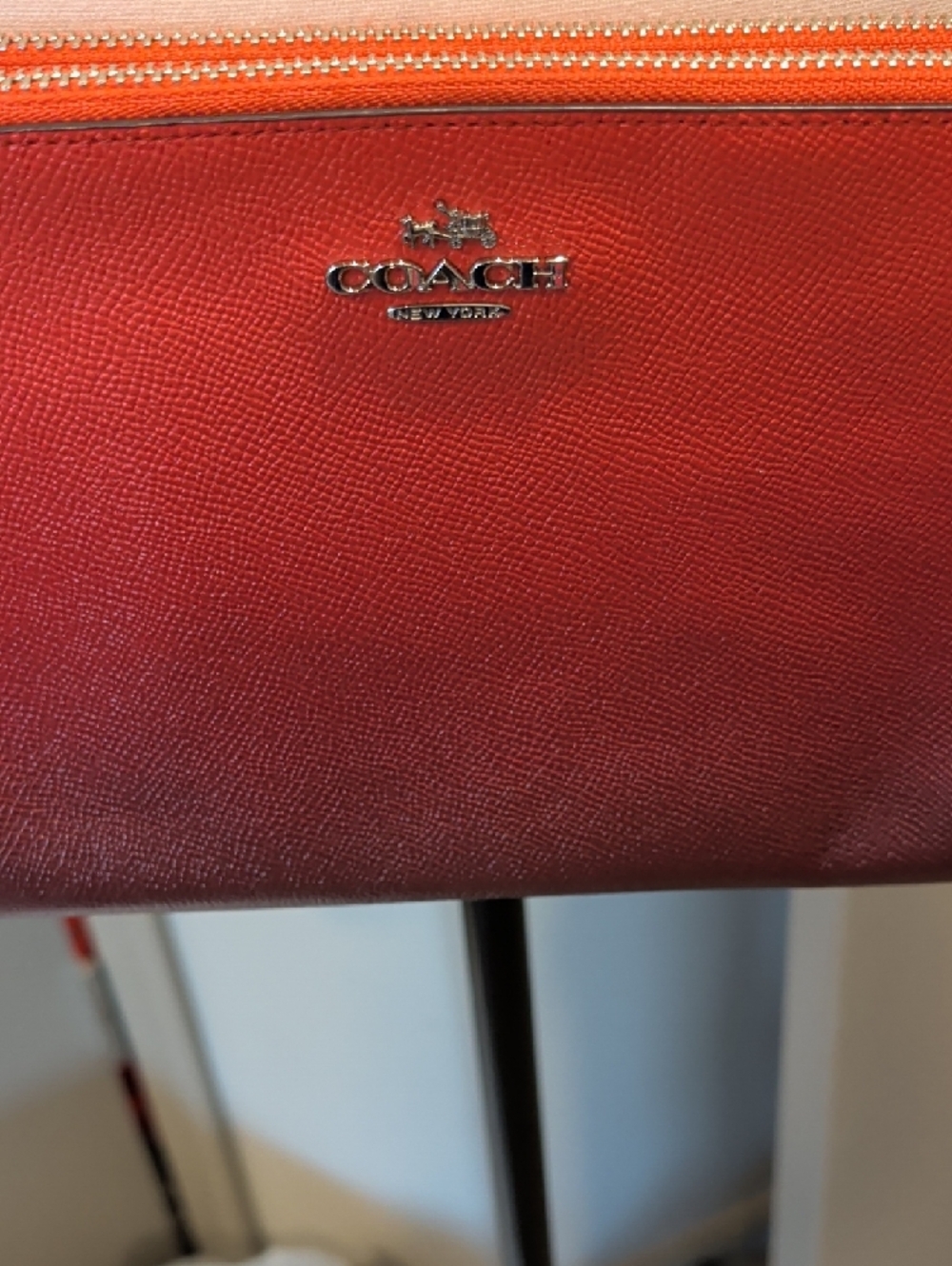 Coach Coral Red Leather Crossbody Bag - Picture 2 of 5